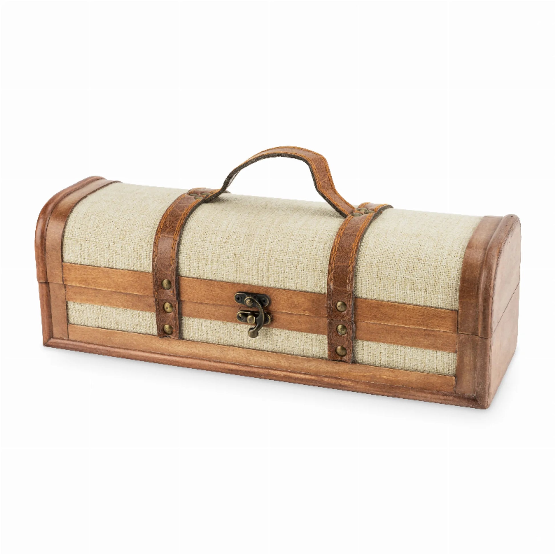 1Bottle Vintage Striped Trunk Wine Box