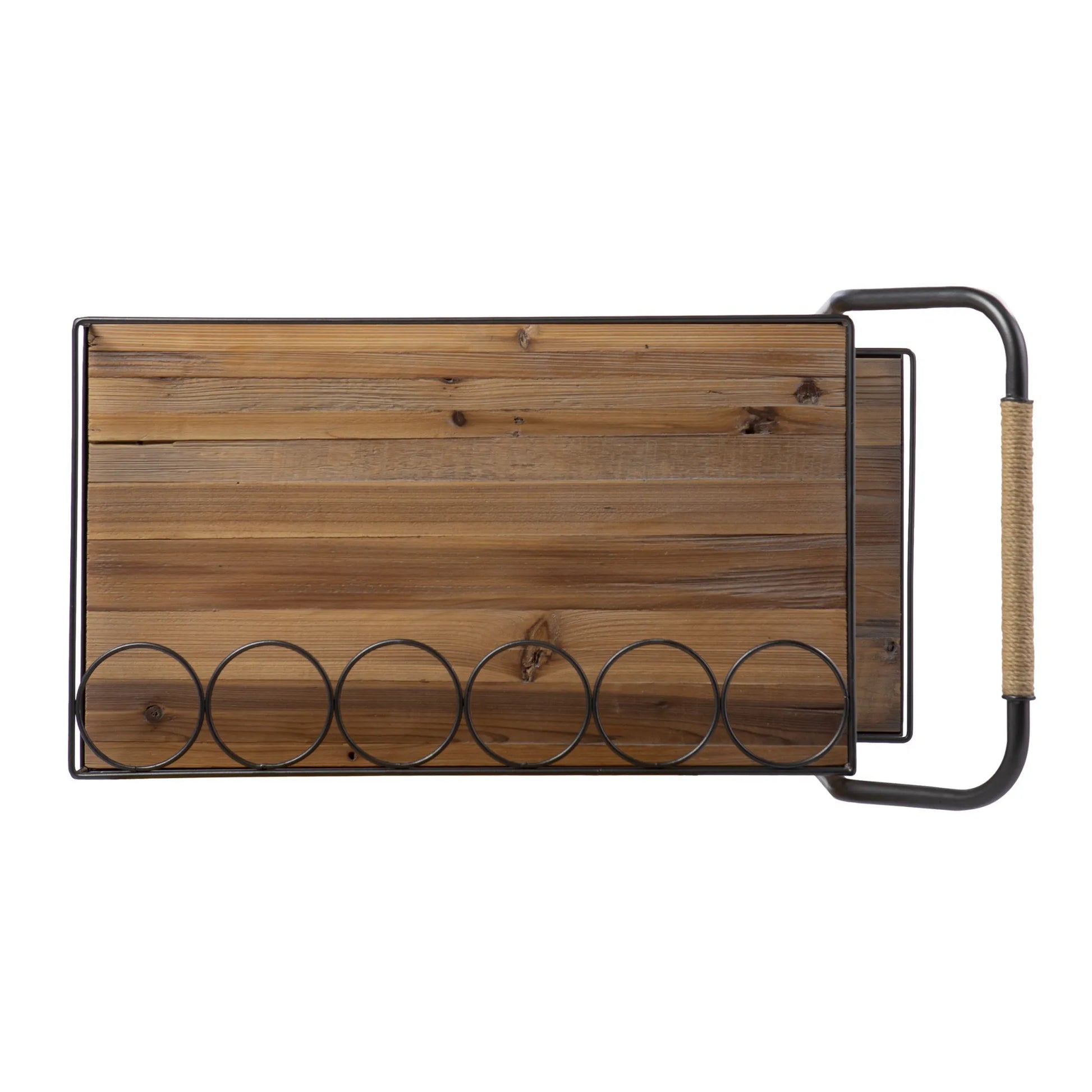 Wood Rolling Bar Cart