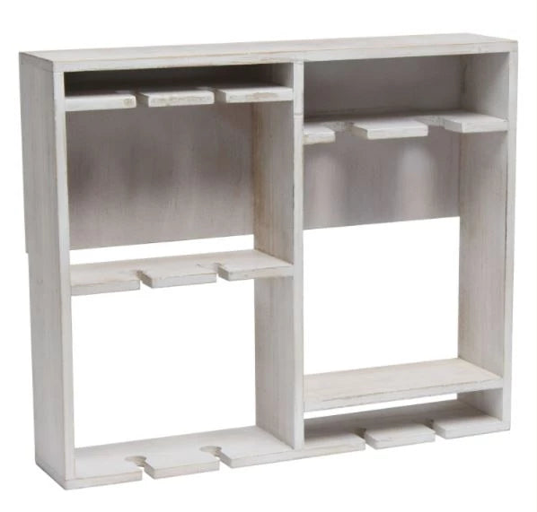 Elegant Designs Bartow Wall Mounted Wood Wine Rack Shelf with Glass Holder