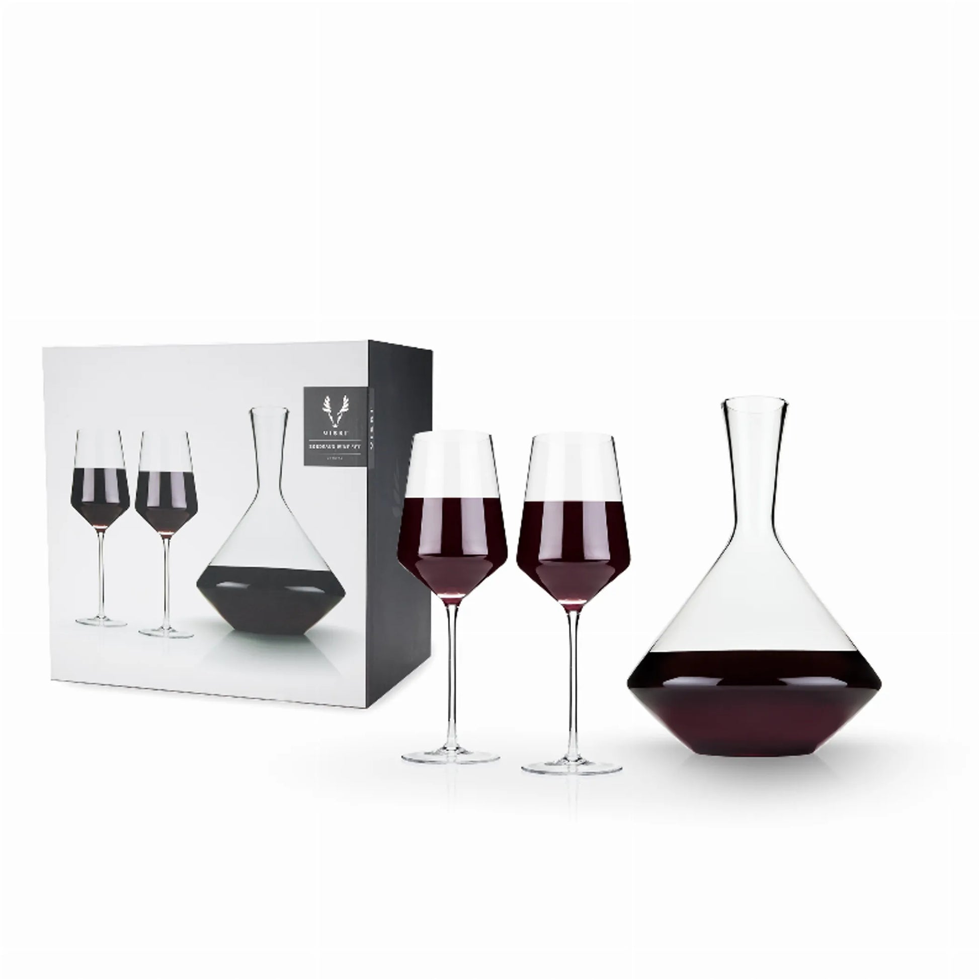 3-Piece Angled Crystal Bordeaux Set