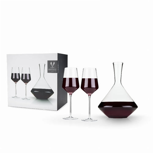 3-Piece Angled Crystal Bordeaux Set